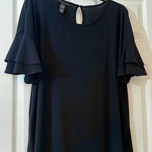 CLOSET CLOSING - Inc. Black Ruffle Sleeve Top